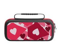 Treer Protective Carrying Case for Nintendo Switch, Valentine's Day Prints Travel Carry Case Hard Shell Protective Pouch with Carry Handle and 20 Game Cards Storage (Heart Fragments)