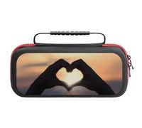 Treer Protective Carrying Case for Nintendo Switch, Valentine's Day Prints Travel Carry Case Hard Shell Protective Pouch with Carry Handle and 20 Game Cards Storage (Sunset)