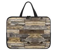 Treer Retro Wood Grain Laptop Bag,10-17Inch Tote Bag for Women Men,Waterproof Laptop Case with Zippered,Scratch and Dust Resistant Computer Sleeve for Business,Office,School (Gray,12 inch)