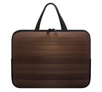 Treer Retro Wood Grain Laptop Bag,10-17Inch Tote Bag for Women Men,Waterproof Laptop Case with Zippered,Scratch and Dust Resistant Computer Sleeve for Business,Office,School (Coffee,12 inch)