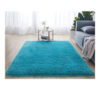 Treer Rugs for Living Room Area Large Multicolor, Anti-Slip Shaggy Silky Square Carpets Super Soft Fluffy For Study Room And Bedside Bedroom Floor (blue,140 * 200cm)