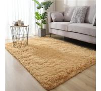 Treer Rugs Living Room, Area Rugs for Bedroom, Anti Slip Washable Large Soft Shaggy Thick Pile Rug Fluffy Modern Bay Window Floor Carpets Mat Bedside Rugs for Kids Room (60x200cm,khaki)