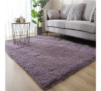 Treer Rugs Living Room, Area Rugs for Bedroom, Anti Slip Washable Large Soft Shaggy Thick Pile Rug Fluffy Modern Bay Window Floor Carpets Mat Bedside Rugs for Kids Room (60x200cm,gray purple)