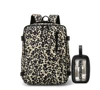 Treer Ryanair Cabin Bags 40x30x18 Waterproof for Men, Women (Leopard Print) | Underseat Travel Backpack Cabin Bag Carry on Hand Luggage for Airplanes, Combination lock, Multiple Pockets Comfort Rucksack