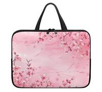 Treer Sakura Print Laptop Bag, 10-17Inch Tote Bag for Women Men, Waterproof Laptop Case with Zippered, Large Scratch and Dust Resistant Computer Sleeve for Business, School (Pink 4,13 inch)