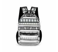 Treer School Backpack for Girls Boys Kids Teens 3 in 1 Gray White Style School Bag Set School Bags with Shoulder Lunch Bag and Pencil Case Students Schoolbags (Triangle,School Bag)