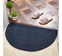 Treer Semi-Circular Door Mats, Navy Blue, 48*78CM, Non-Slip, Machine Washable, Modern Doormat