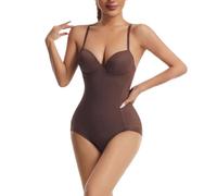 Treer Shapewear Bodysuit Tummy Control for Women Body Shaper Sleeveless V-Neck Bodysuit Seamless Sculpting Body Shaper High Stretch Butt Lifter Tops Jumpsuit