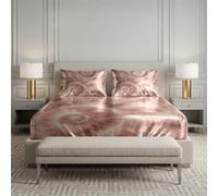 Treer Silk Satin Fitted Sheet Deep Pocket (Swirl Tie-Dye 4,200x200cm)