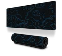 Treer Simple and Fashion Mouse Mat, Large Mouse Mat with Sewn Edges, Mouse Pad with Non-Slip Base, Gaming Mouse Pad, Mousepad Suitable for Office and Home (Navy Blue,700x300mm)