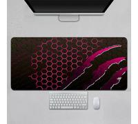 Treer Simple and Fashion Mouse Mat, Large Mouse Mat with Sewn Edges, Mouse Pad with Non-Slip Base, Gaming Mouse Pad, Mousepad Suitable for Office and Home (Rose red,1200x600x3mm)