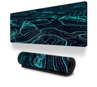 Treer Simple and Fashion Mouse Mat, Large Mouse Mat with Sewn Edges, Mouse Pad with Non-Slip Base, Gaming Mouse Pad, Mousepad Suitable for Office and Home (Teal,600x300mm)