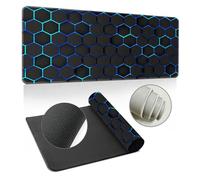 Treer Simple Fashion Style Mouse Mat, Large Mouse Mat with Sewn Edges, Mouse Pad with Non-Slip Base, Gaming Mouse Pad, Mousepad Suitable for Office and Home (1200x600mm,Blue-green)