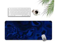 Treer Simple Fashion Style Mouse Mat, Large Mouse Mat with Sewn Edges, Mouse Pad with Non-Slip Base, Gaming Mouse Pad, Mousepad Suitable for Office and Home (800x300mm,Navy Blue)