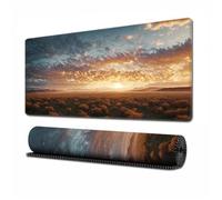 Treer Sky Scenery Print Mouse Mat, Wear-Resistant Large Mouse Mat, Mouse Pad with Non-Slip Base,Gaming Mouse Pad with Sewn Edges,Mousepad Suitable for Office and Home (Sunrise,600x300x3mm)