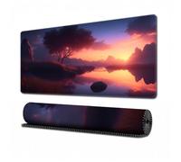 Treer Sky Scenery Print Mouse Mat, Wear-Resistant Large Mouse Mat, Mouse Pad with Non-Slip Base,Gaming Mouse Pad with Sewn Edges,Mousepad Suitable for Office and Home (Landscape 1,900x400x3mm)