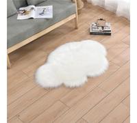 Treer Soft Rugs Living Room Anti Slip Area Rugs for Bedroom Modern Cloud Shape Shaggy Thick Pile Rug Fluffy Floor Carpets Washable Mat Bedside Rugs for Kids Room (60x90cm,White)