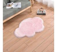 Treer Soft Rugs Living Room Anti Slip Area Rugs for Bedroom Modern Cloud Shape Shaggy Thick Pile Rug Fluffy Floor Carpets Washable Mat Bedside Rugs for Kids Room (60x120cm,pink)