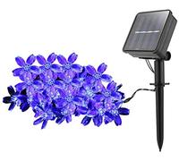 Treer Solar Flower Solar String Lights 50 LED Waterproof Peach Blossom Christmas Decorative Lamp for Outdoor,Lawn, Patio, Garden, Home, Wedding, Xmas Tree New Year Party (50 LED /7M,Purple)