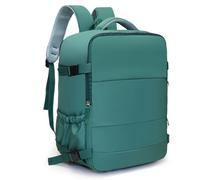 Treer Solid Color Ryanair Cabin Bags, Underseat Travel Backpack Cabin, Carry on Hand Luggage Bag 40x30x20 for Airplanes, Waterproof, Multiple Pockets Rucksack for Men and Women (Green A)