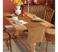 Treer Solid Color Velvet Table Runner Reversible Modern Rectangle Table Runner Farmhouse Table Decorations for Festival Party Dinner, Christmas Table Centrepiece (33x240cm,Chocolate)