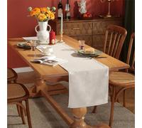 Treer Solid Color Velvet Table Runner Reversible Modern Rectangle Table Runner Farmhouse Table Decorations for Festival Party Dinner, Christmas Table Centrepiece (33x220cm,White)