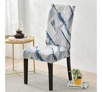 Treer Stretch Chair Cover, Elastic Nordic Modern Style Parson Chair Protector Removable Washable Armless High Back Chair Seat Protector for Dining Wedding Restaurant Hotel (Watercolor,6 pcs)
