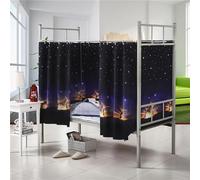 Treer Students Dormitory Bunk Bed Curtain, Blackout Bed Curtains Dustproof Mosquito Bed Canopy Moveable Curtain Shading Nets for Single Bed Bottom and Top (Sunrise,1.5x2M)