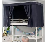 Treer Students Dormitory Bunk Bed Curtain, Blackout Bed Curtains Dustproof Mosquito Bed Canopy Moveable Curtain Shading Nets for Single Bed Bottom and Top (Navy Blue,1.5x2M)