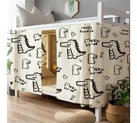 Treer Students Dormitory Bunk Bed Curtain, Blackout Bed Curtains Dustproof Mosquito Bed Canopy Moveable Curtain Shading Nets for Single Bed Bottom and Top (1.35x2M,Dinosaur)