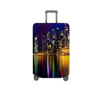 Treer Suitcase Cover,City Print Travel Suitcase Covers Protectors,Cover for 18-32 Inch Suitcase Protector Cover,Resilient Luggage Covers for Suitcases,with Zipper (Lakes,S)