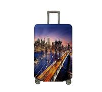 Treer Suitcase Cover,City Print Travel Suitcase Covers Protectors,Cover for 18-32 Inch Suitcase Protector Cover,Resilient Luggage Covers for Suitcases,with Zipper (Arch Bridge,S)