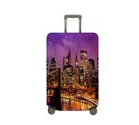 Treer Suitcase Cover,City Print Travel Suitcase Covers Protectors,Cover for 18-32 Inch Suitcase Protector Cover,Resilient Luggage Covers for Suitcases,with Zipper (Bridge,M)