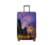 Treer Suitcase Cover,City Print Travel Suitcase Covers Protectors,Cover for 18-32 Inch Suitcase Protector Cover,Resilient Luggage Covers for Suitcases,with Zipper (Paris,L)