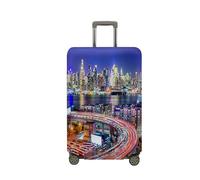 Treer Suitcase Cover,City Print Travel Suitcase Covers Protectors,Cover for 18-32 Inch Suitcase Protector Cover,Resilient Luggage Covers for Suitcases,with Zipper (Building,XL)