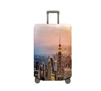 Treer Suitcase Cover,City Print Travel Suitcase Covers Protectors,Cover for 18-32 Inch Suitcase Protector Cover,Resilient Luggage Covers for Suitcases,with Zipper (Tower,L)
