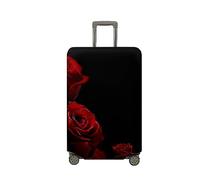 Treer Suitcase Cover,Fashion Rose Print Travel Suitcase Covers Protectors,Cover for 18-32 Inch Suitcase Protector Cover,Resilient Luggage Covers for Suitcases,with Zipper (Black,XL)
