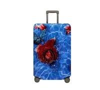 Treer Suitcase Cover,Fashion Rose Print Travel Suitcase Covers Protectors,Cover for 18-32 Inch Suitcase Protector Cover,Resilient Luggage Covers for Suitcases,with Zipper (Blue,XL)