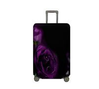 Treer Suitcase Cover,Fashion Rose Print Travel Suitcase Covers Protectors,Cover for 18-32 Inch Suitcase Protector Cover,Resilient Luggage Covers for Suitcases,with Zipper (Purple,XL)