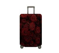 Treer Suitcase Cover,Fashion Rose Print Travel Suitcase Covers Protectors,Cover for 18-32 Inch Suitcase Protector Cover,Resilient Luggage Covers for Suitcases,with Zipper (Red,M)
