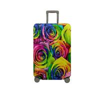 Treer Suitcase Cover,Fashion Rose Print Travel Suitcase Covers Protectors,Cover for 18-32 Inch Suitcase Protector Cover,Resilient Luggage Covers for Suitcases,with Zipper (Colourful,S)