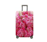 Treer Suitcase Cover,Fashion Rose Print Travel Suitcase Covers Protectors,Cover for 18-32 Inch Suitcase Protector Cover,Resilient Luggage Covers for Suitcases,with Zipper (Pink,L)
