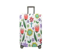 Treer Suitcase Cover,Fresh Floral Print Travel Suitcase Covers Protectors,Cover for 18-32 Inch Suitcase Protector Cover,Resilient Luggage Covers for Suitcases,with Zipper (Flower 5,S)