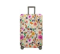 Treer Suitcase Cover,Fresh Floral Print Travel Suitcase Covers Protectors,Cover for 18-32 Inch Suitcase Protector Cover,Resilient Luggage Covers for Suitcases,with Zipper (Flower 8,L)