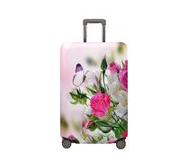 Treer Suitcase Cover,Rose Print Travel Suitcase Covers Protectors,Cover for 18-32 Inch Suitcase Protector Cover,Resilient Luggage Covers for Suitcases,with Zipper (Butterfly,M)