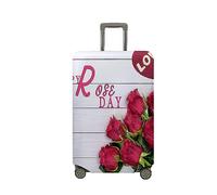 Treer Suitcase Cover,Rose Print Travel Suitcase Covers Protectors,Cover for 18-32 Inch Suitcase Protector Cover,Resilient Luggage Covers for Suitcases,with Zipper (White,XL)