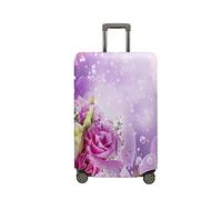 Treer Suitcase Cover,Rose Print Travel Suitcase Covers Protectors,Cover for 18-32 Inch Suitcase Protector Cover,Resilient Luggage Covers for Suitcases,with Zipper (Bubbles,XL)