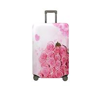 Treer Suitcase Cover,Rose Print Travel Suitcase Covers Protectors,Cover for 18-32 Inch Suitcase Protector Cover,Resilient Luggage Covers for Suitcases,with Zipper (Love,M)
