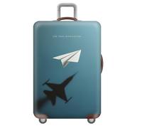 Treer Suitcase Covers for Luggage 18-32 Inches, Elastic Luggage Covers for Suitcases Medium Large Lightweight Washable Dustproof Protectors with Zipper Anti-Scratch (Tourist Flights 2,M)