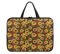 Treer Sunflower Print Laptop Bag, 10-17Inch Tote Bag for Women Men, Waterproof Laptop Case with Zippered, Large Scratch and Dust Resistant Computer Sleeve for Business, Office (Red,17 inch)